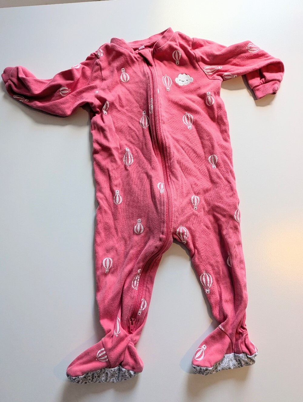 5 For 25$ PEKKLE - Pink Hot Air Balloon Footed One-Piece Pajamas for Kids